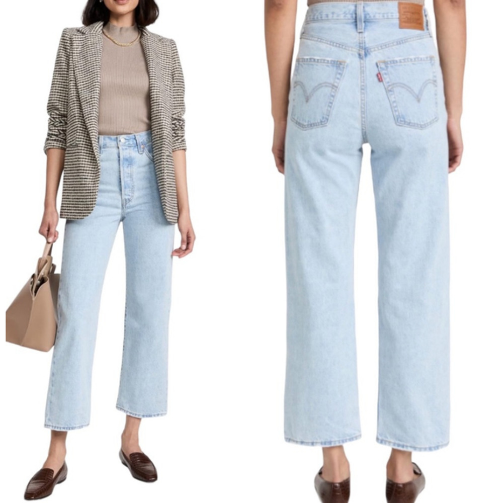 Levi's Ribcage Straight Ankle High Rise Button Fly Jeans Blue Women's Size 30